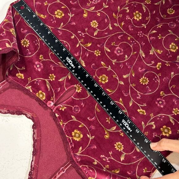 Victorias SECRET COUNTRY LADIES pj DRESS medium burgandy BABYDOLL floral mini - Picture 12 of 14